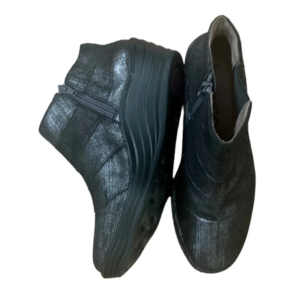 Bionica Women Shoe Platforms & Zipper Leather Black Size 6